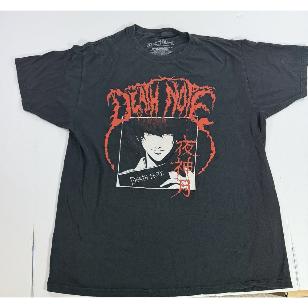 Death Note Anime Graphic T Shirt Black Ryuk Light Yagami‎ Mens Large